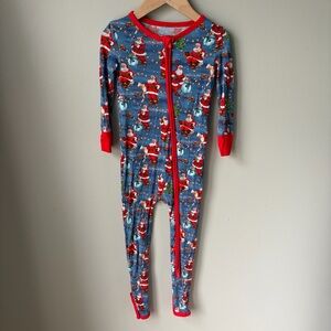 Posh Peanut Classic Santa Claus Christmas 2-Way Zip 2T Zipper Sleeper Bamboo